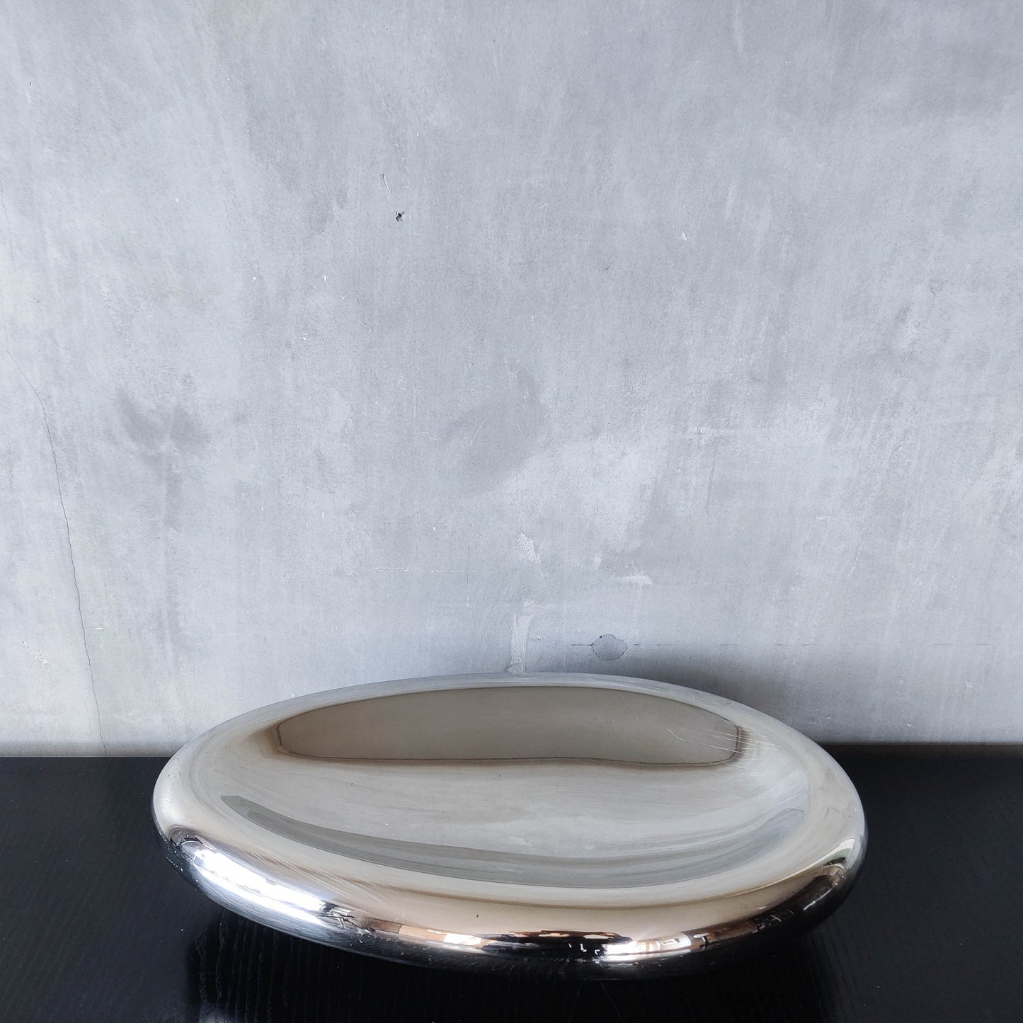 Vintage 00s steel large sculptural centerpiece bowl by architect Nigel Coates for Alessi