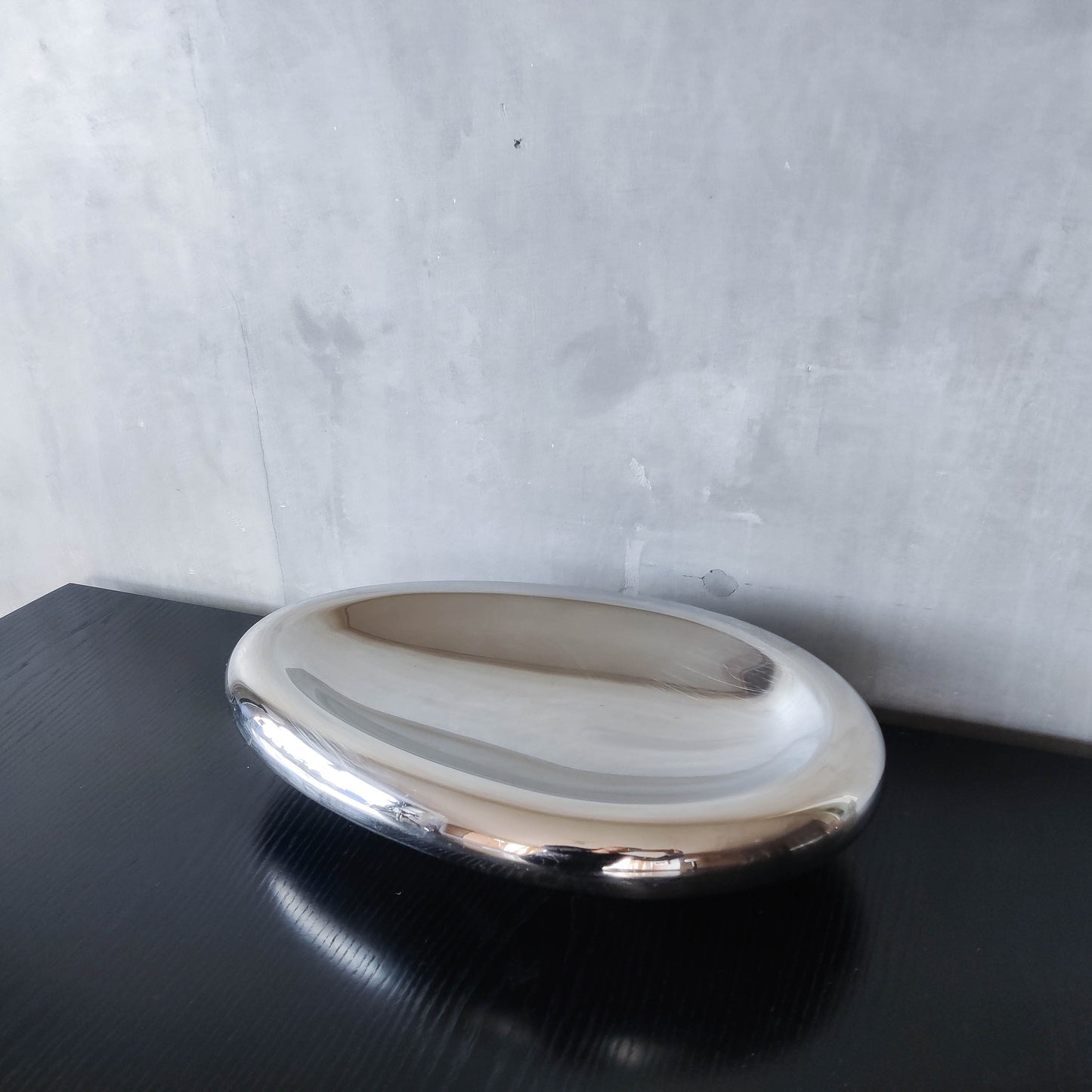 Vintage 00s steel large sculptural centerpiece bowl by architect Nigel Coates for Alessi