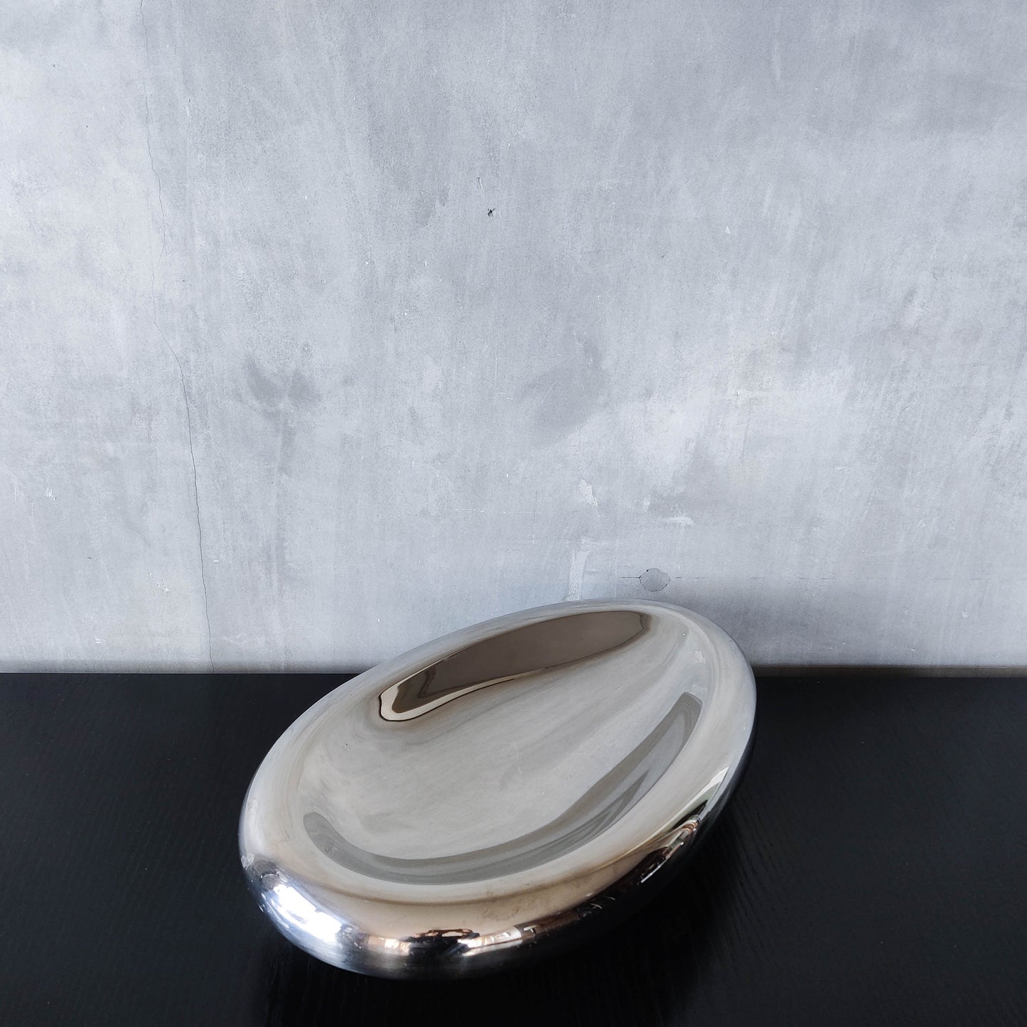 Vintage 00s steel large sculptural centerpiece bowl by architect Nigel Coates for Alessi