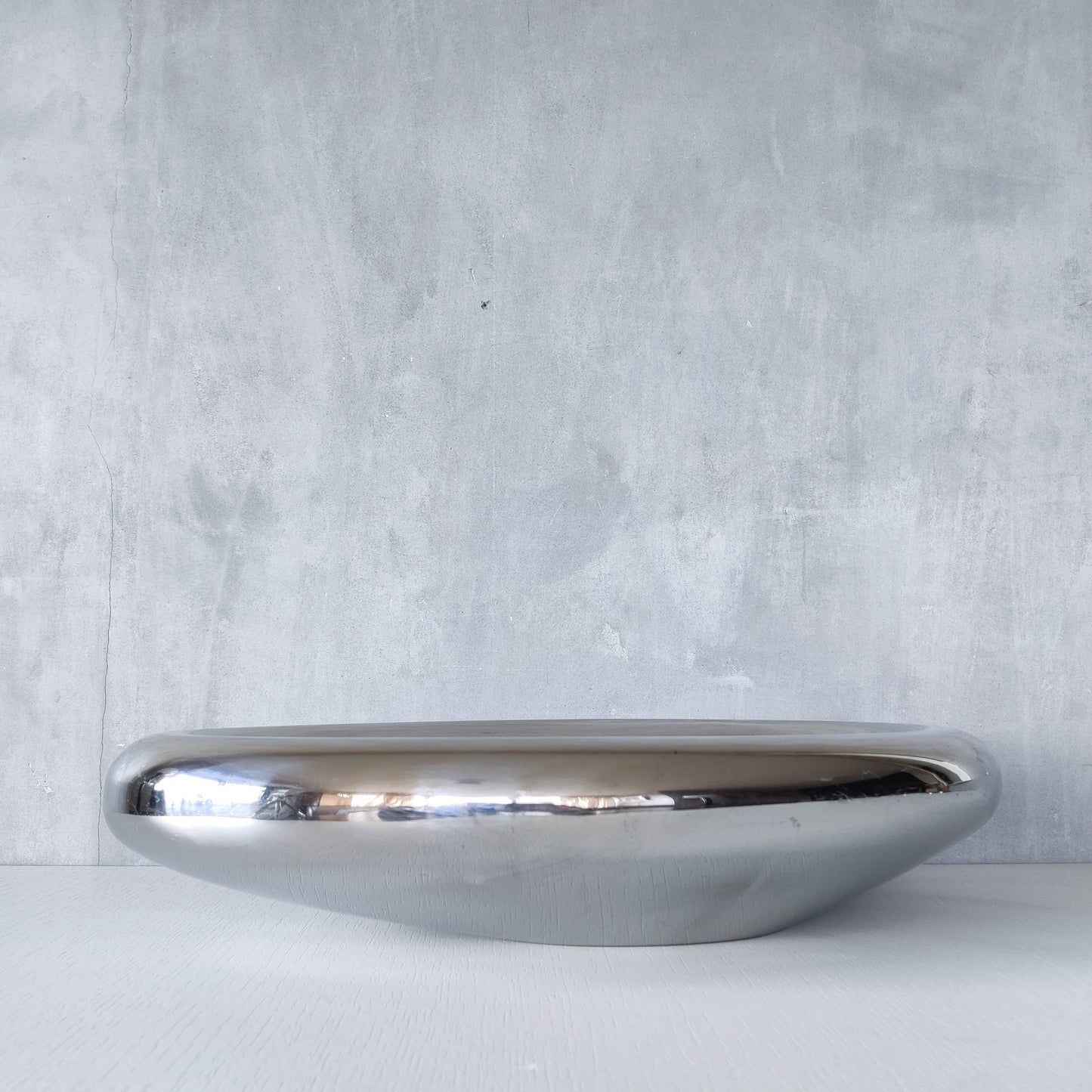 Vintage 00s steel large sculptural centerpiece bowl by architect Nigel Coates for Alessi