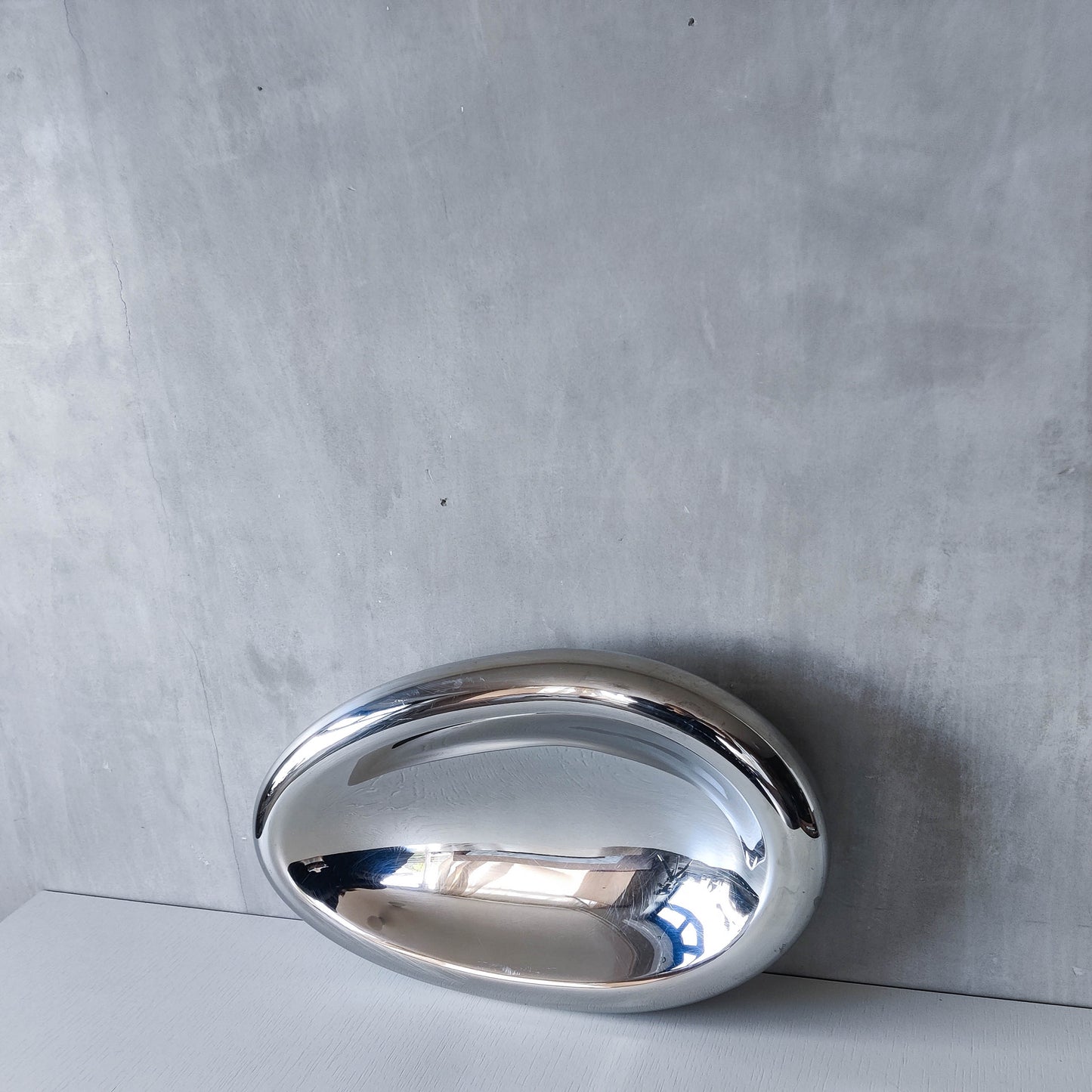 Vintage 00s steel large sculptural centerpiece bowl by architect Nigel Coates for Alessi