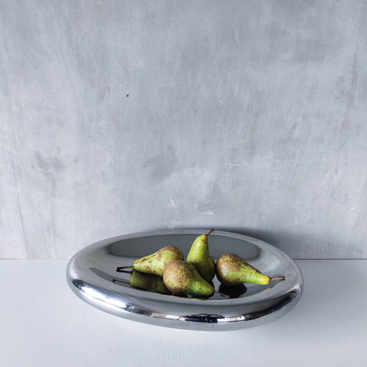 Vintage 00s steel large sculptural centerpiece bowl by architect Nigel Coates for Alessi