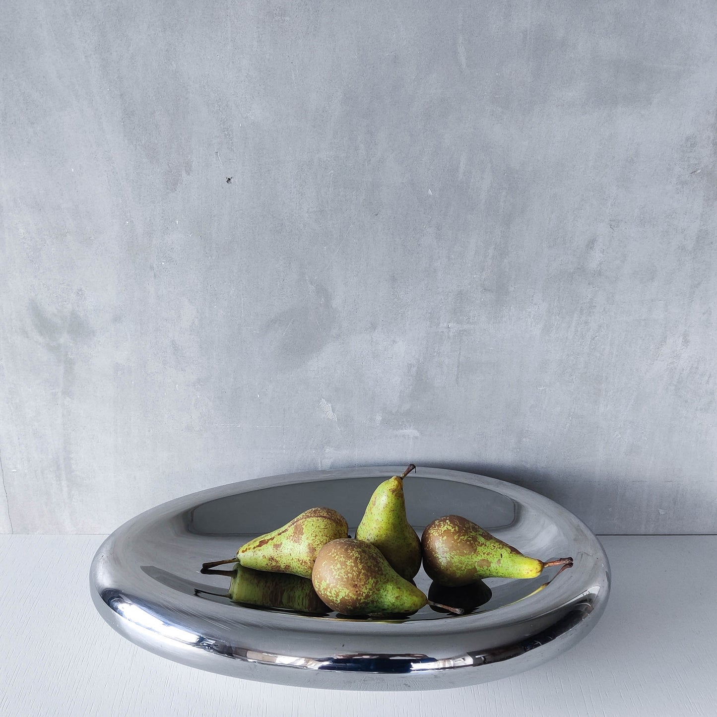 Vintage 00s steel large sculptural centerpiece bowl by architect Nigel Coates for Alessi