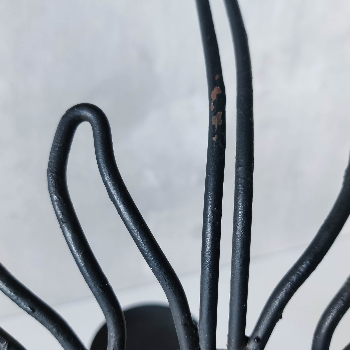 1990s celestial forged steel metal and cast glass sun face celestial candle holder