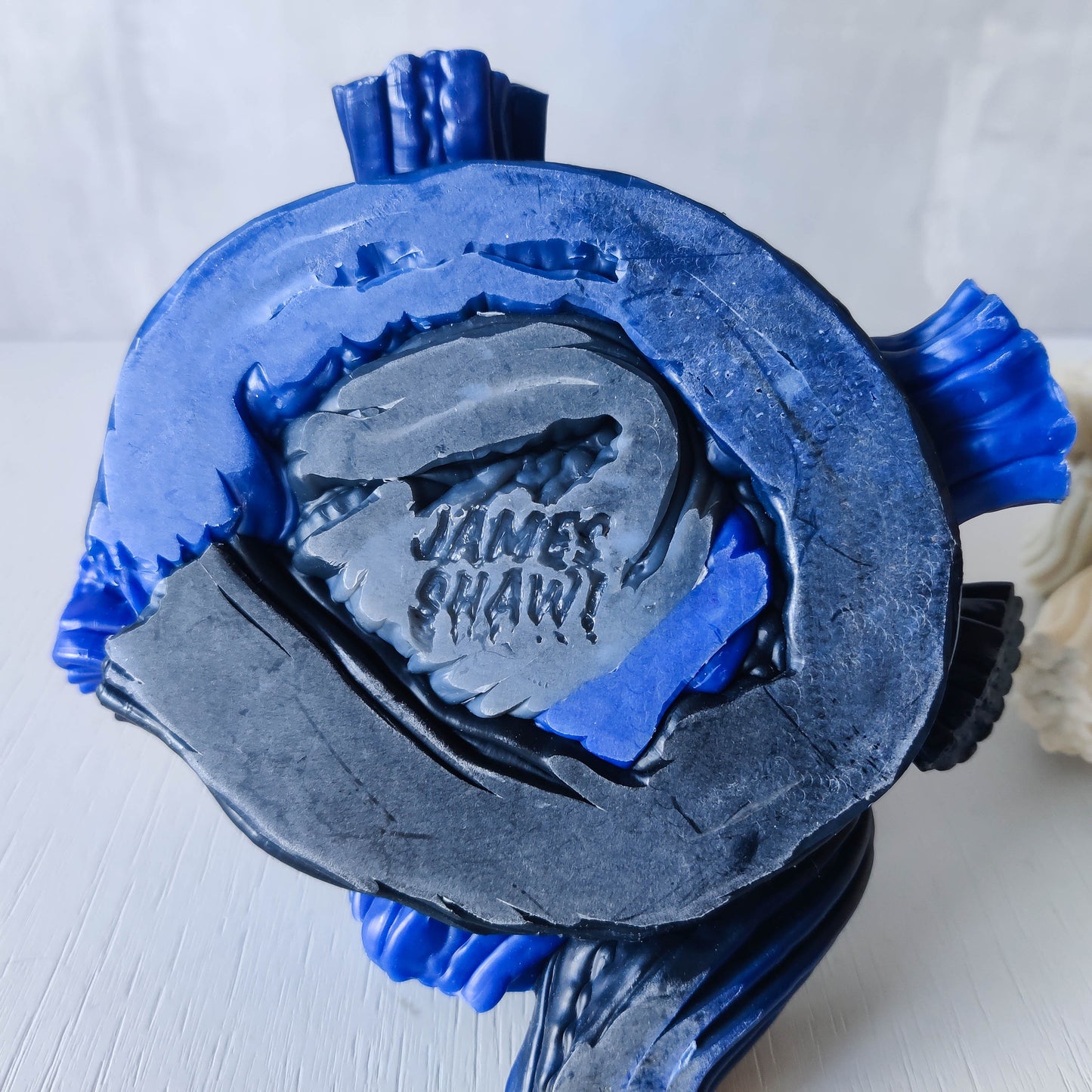 Pair of James Shaw 'Plastic Baroque' recycled plastic sculptural candle holders