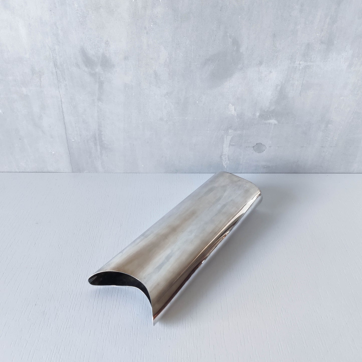 1980s Guido Niest Fala Atelier made in Italy silver plated modernist vase handmade Italy