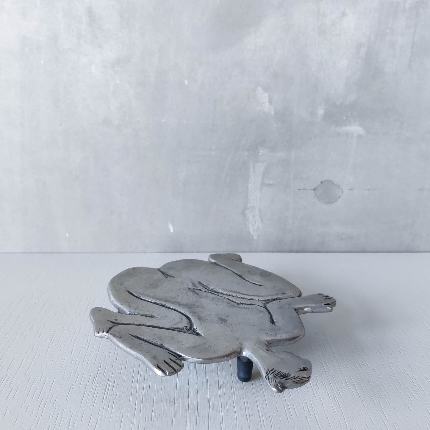 Vintage Carrol Boyes cast pewter whimsical figure nude trivet stand