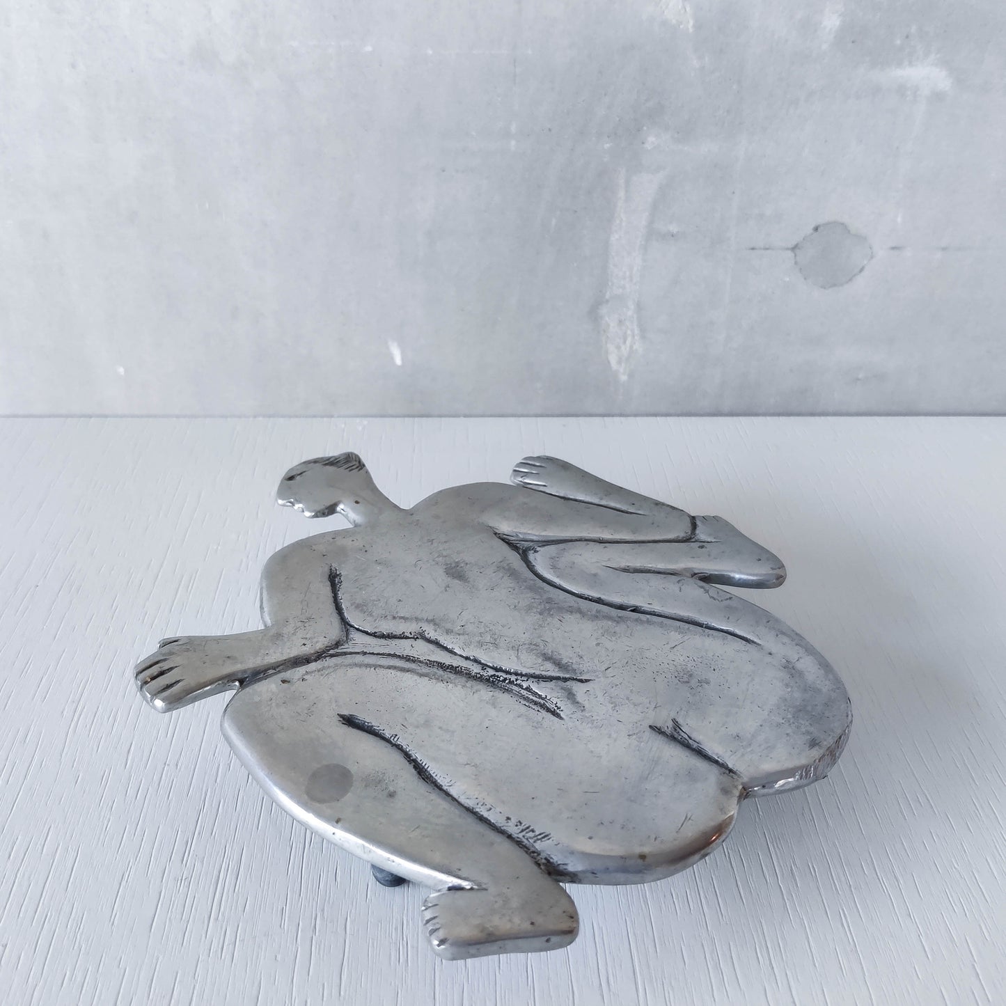 Vintage Carrol Boyes cast pewter whimsical figure nude trivet stand