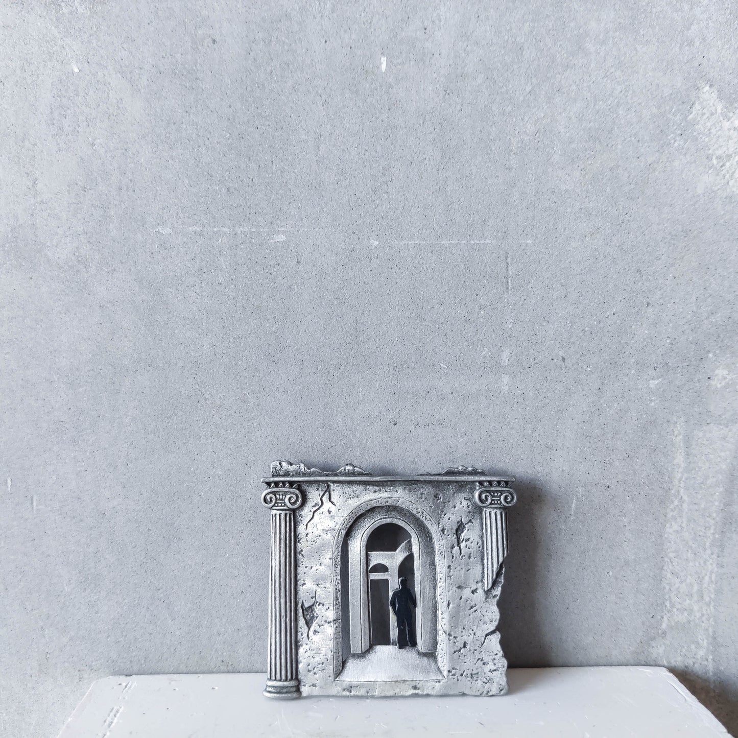 JJ Jonette vintage 1988 metaphysical style pewter figurative brooch