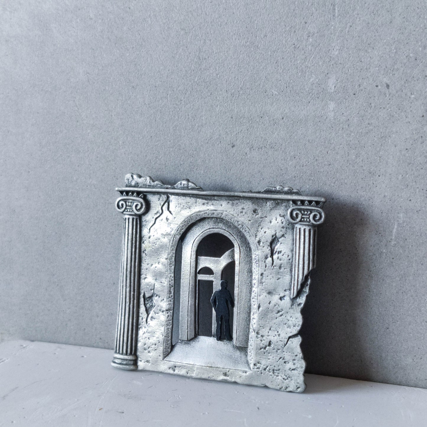 JJ Jonette vintage 1988 metaphysical style pewter figurative brooch