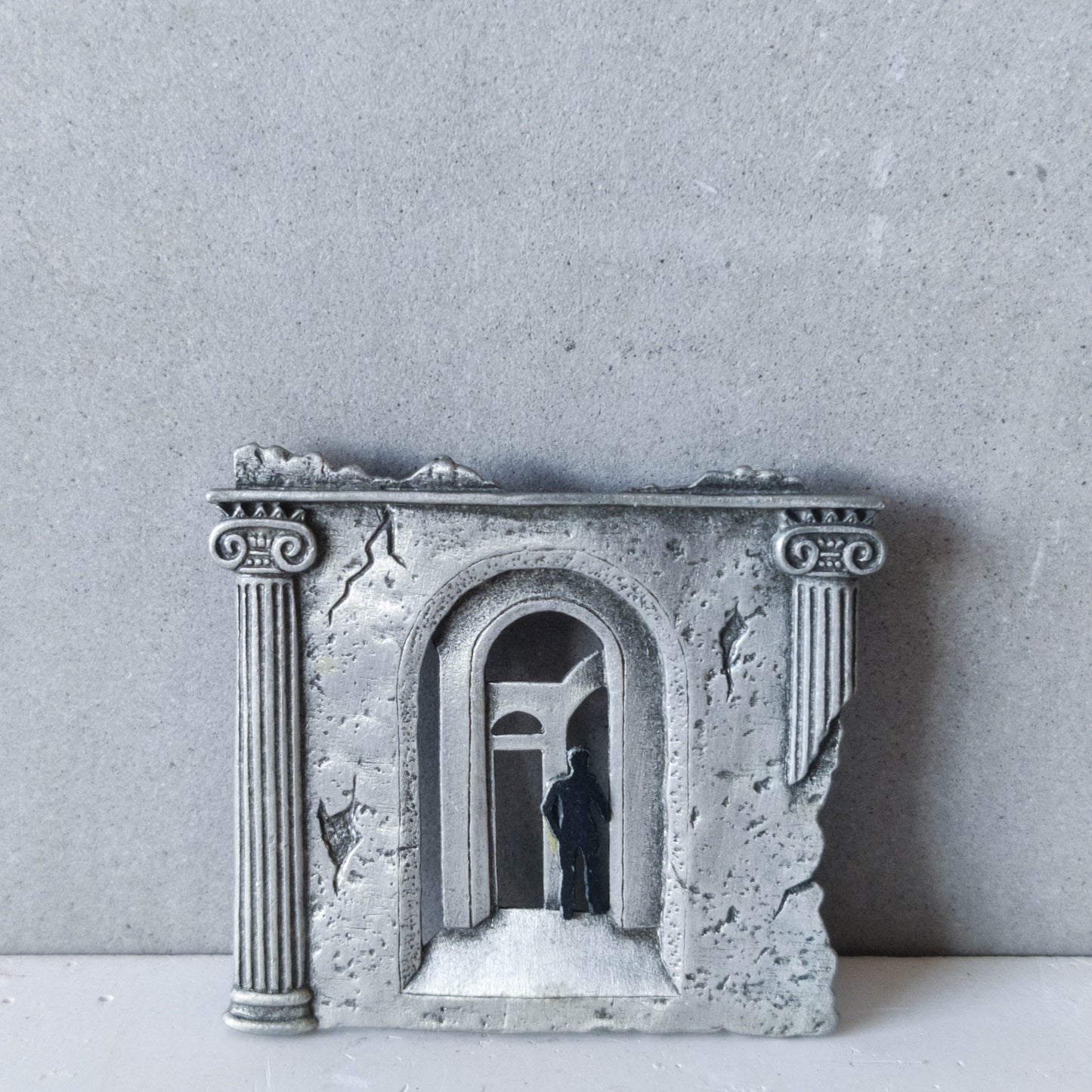 JJ Jonette vintage 1988 metaphysical style pewter figurative brooch