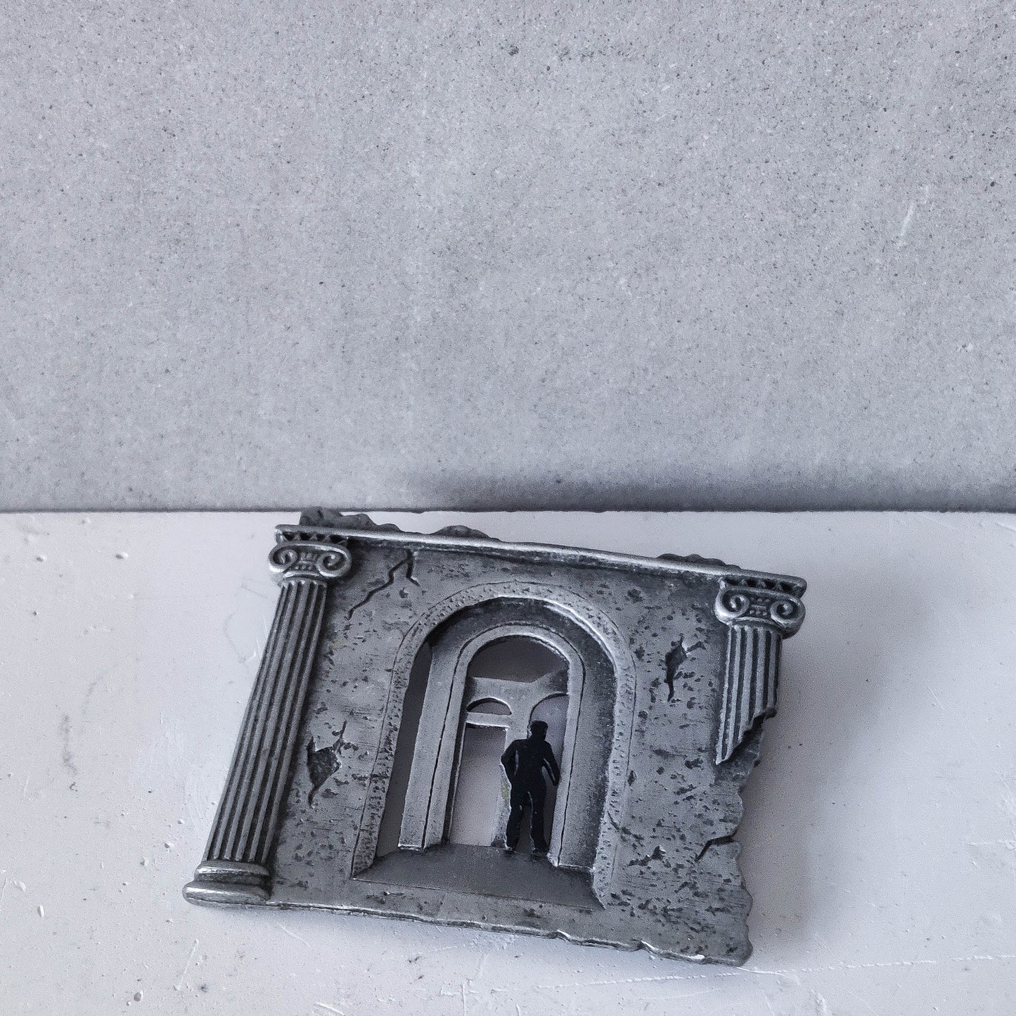 JJ Jonette vintage 1988 metaphysical style pewter figurative brooch