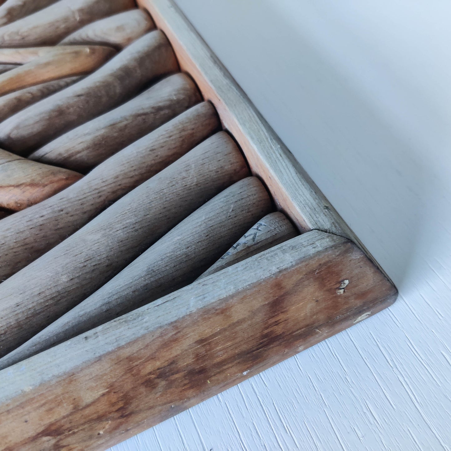 Vintage carved pieced wood wall sculpture relief abstract sun