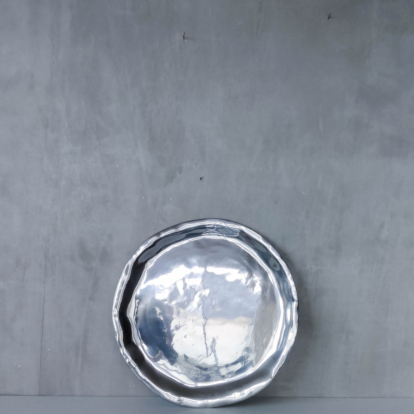 Izabel Lam vintage deadstock 1990s cast aluminium organic modernist platter centerpiece