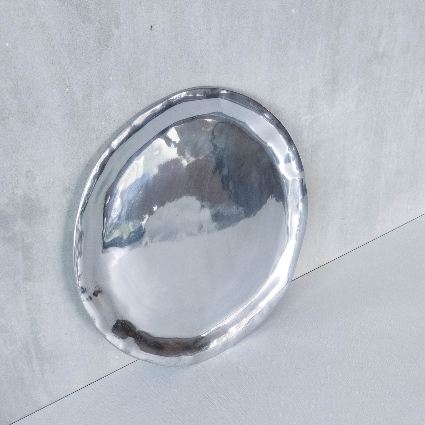 Izabel Lam vintage deadstock 1990s cast aluminium organic modernist platter centerpiece