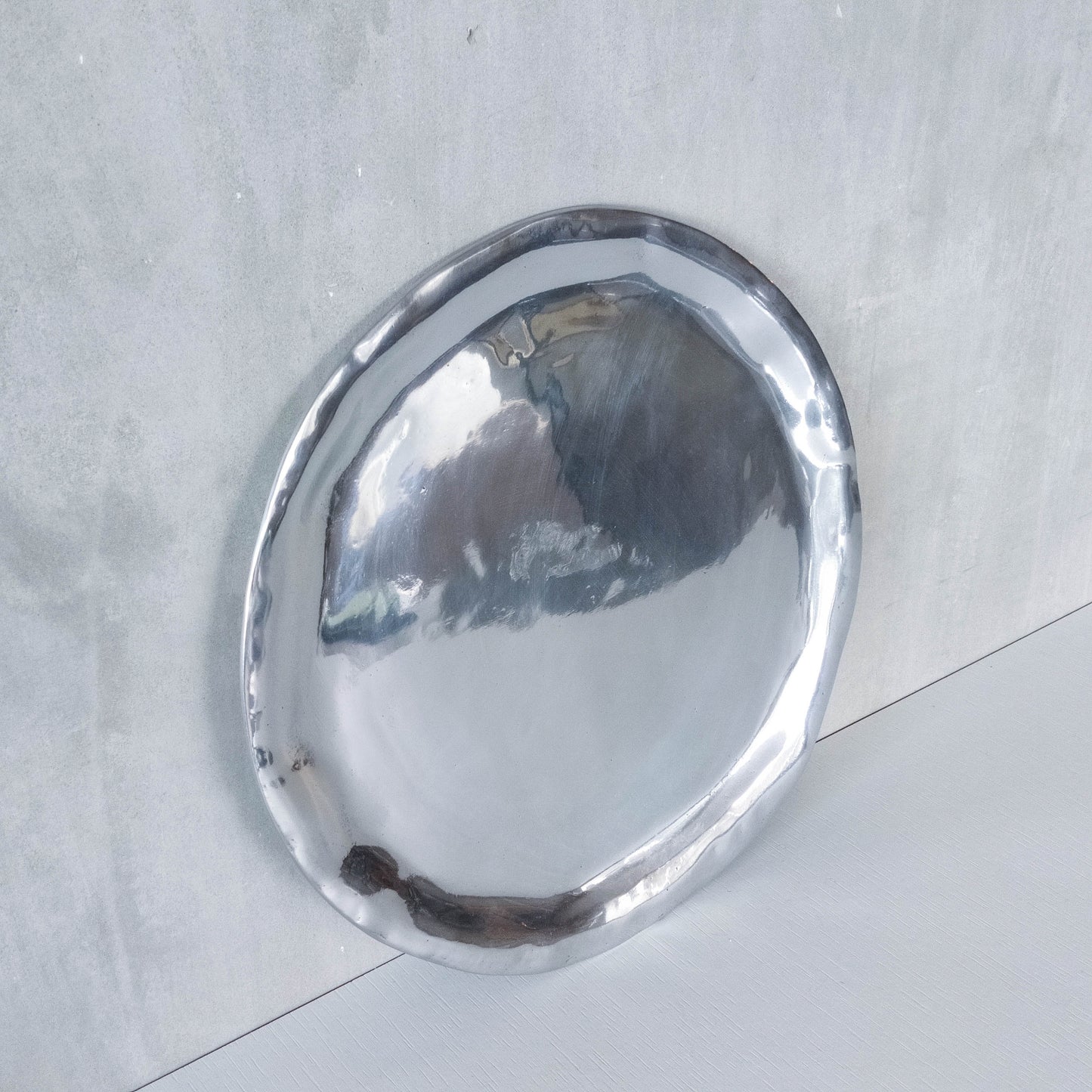 Izabel Lam vintage deadstock 1990s cast aluminium organic modernist platter centerpiece