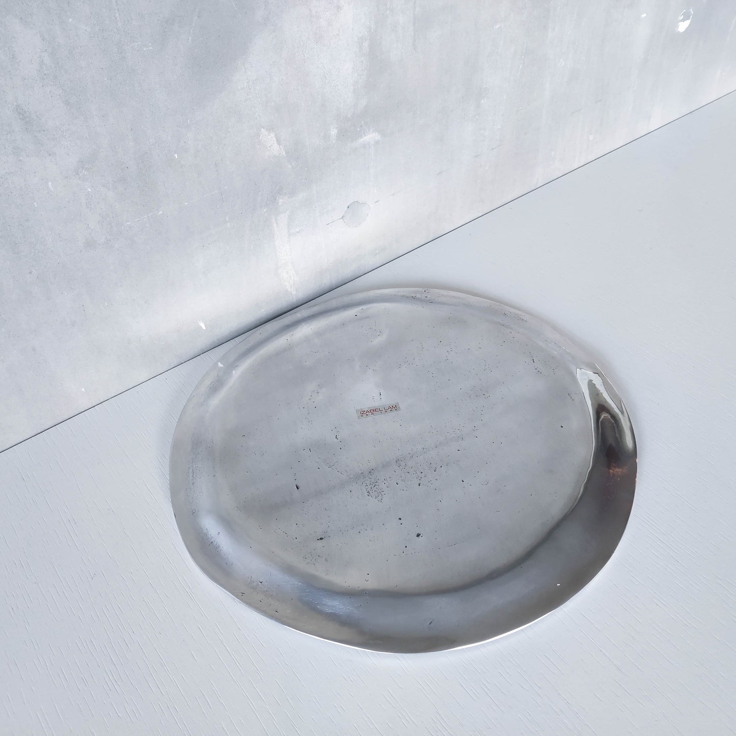Izabel Lam vintage deadstock 1990s cast aluminium organic modernist platter centerpiece
