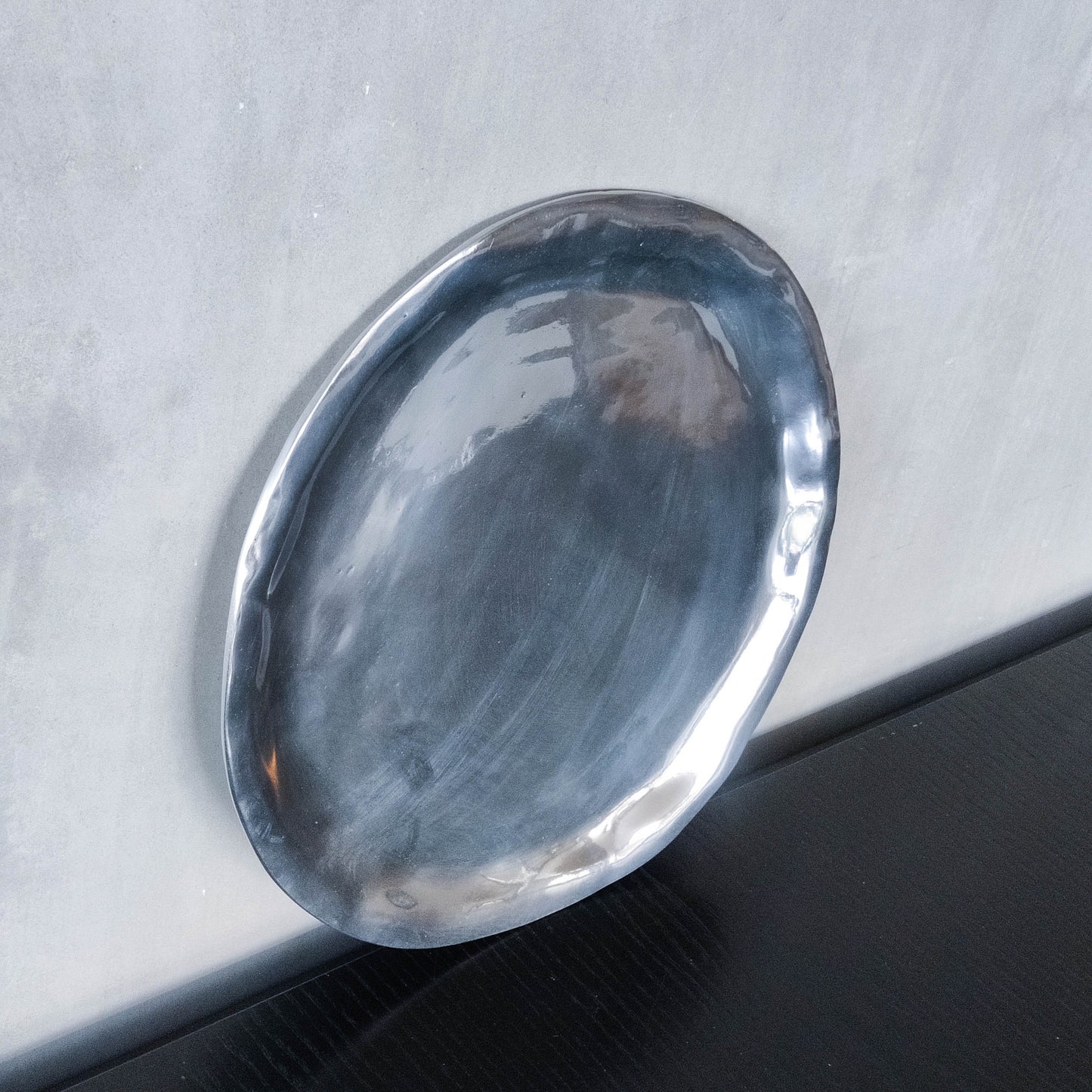 Izabel Lam vintage deadstock 1990s cast aluminium organic modernist platter centerpiece