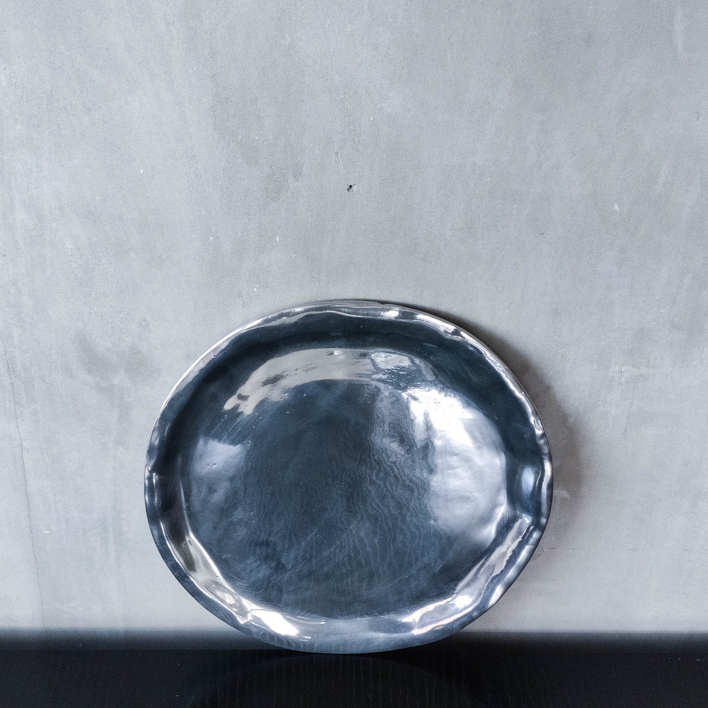Izabel Lam vintage deadstock 1990s cast aluminium organic modernist platter centerpiece