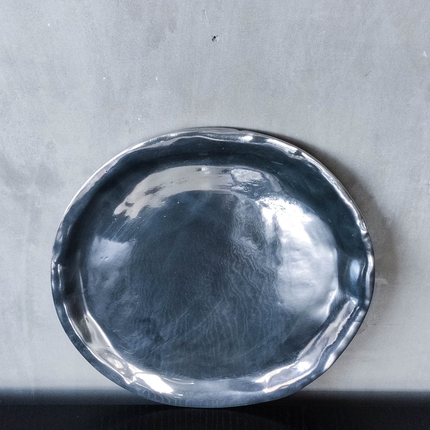 Izabel Lam vintage deadstock 1990s cast aluminium organic modernist platter centerpiece