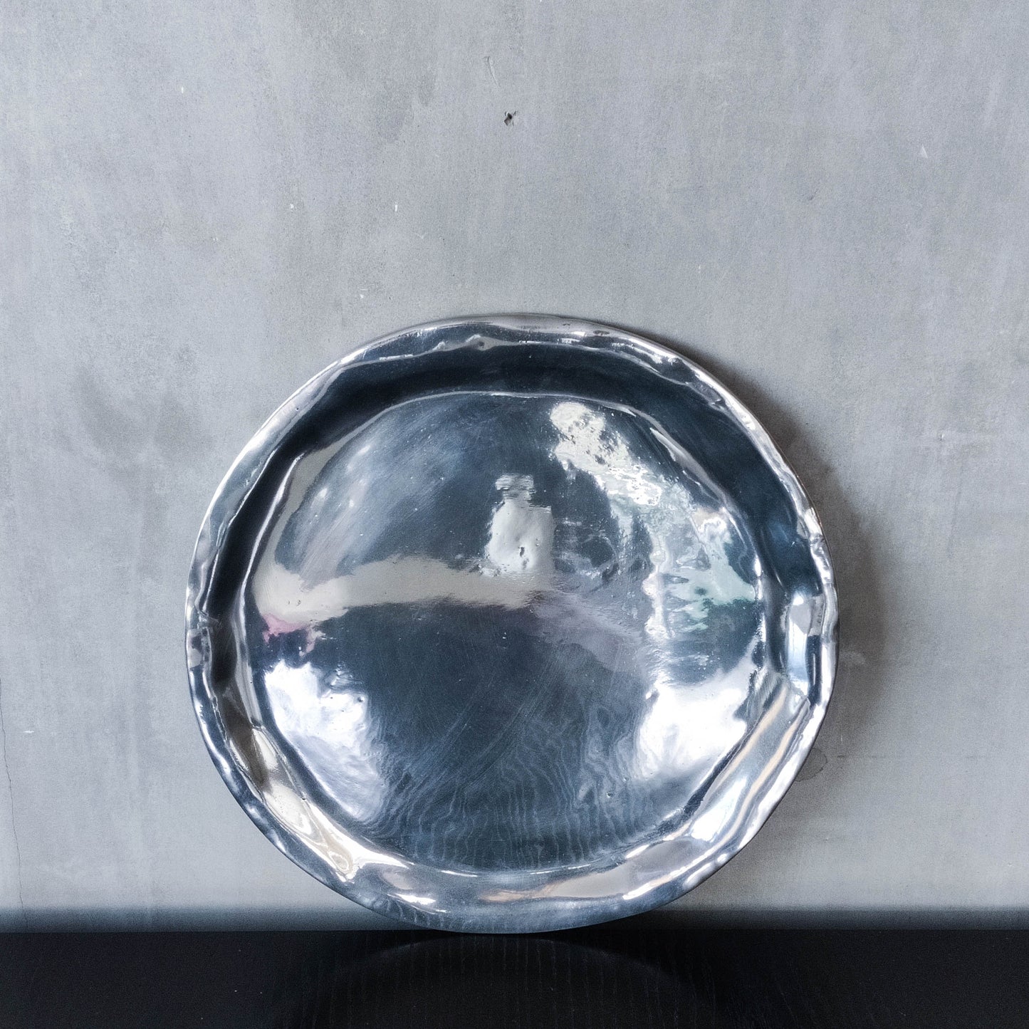 Izabel Lam vintage deadstock 1990s cast aluminium organic modernist platter centerpiece