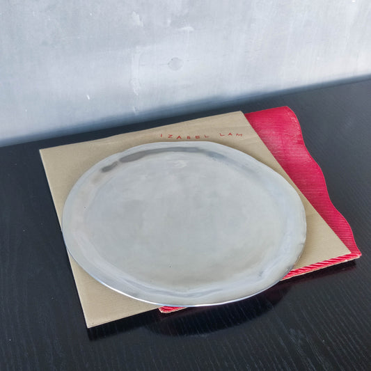 Izabel Lam vintage deadstock 1990s cast aluminium organic modernist platter centerpiece