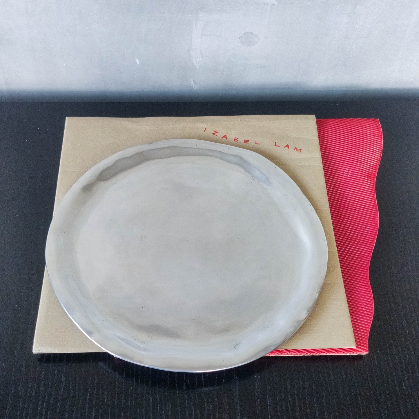 Izabel Lam vintage deadstock 1990s cast aluminium organic modernist platter centerpiece