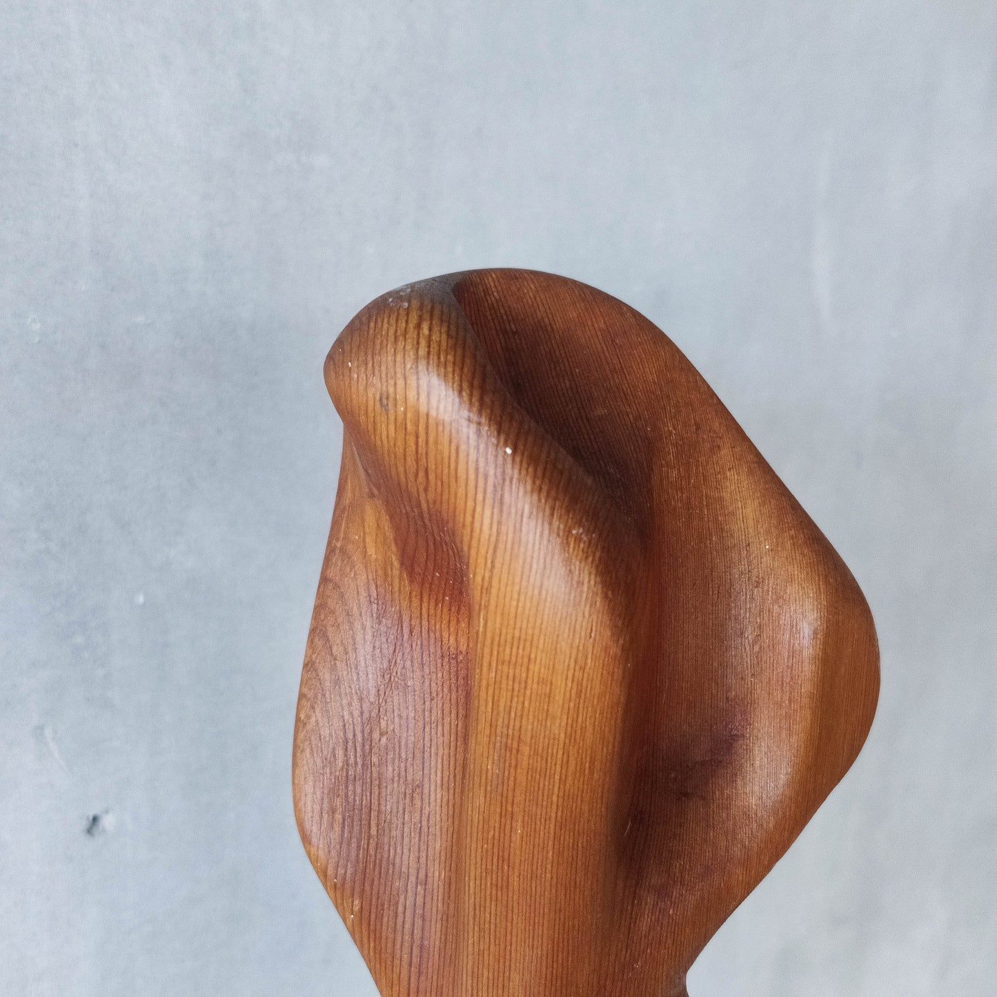 Vintage modernist carved wood organic abstract totem form sculpture