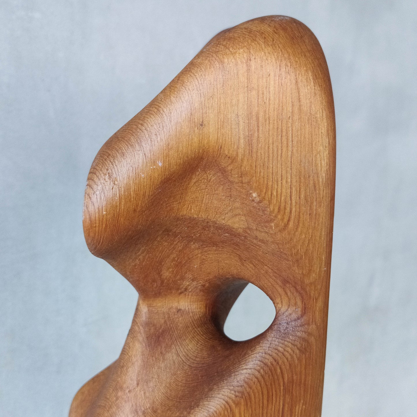 Vintage modernist carved wood organic abstract totem form sculpture