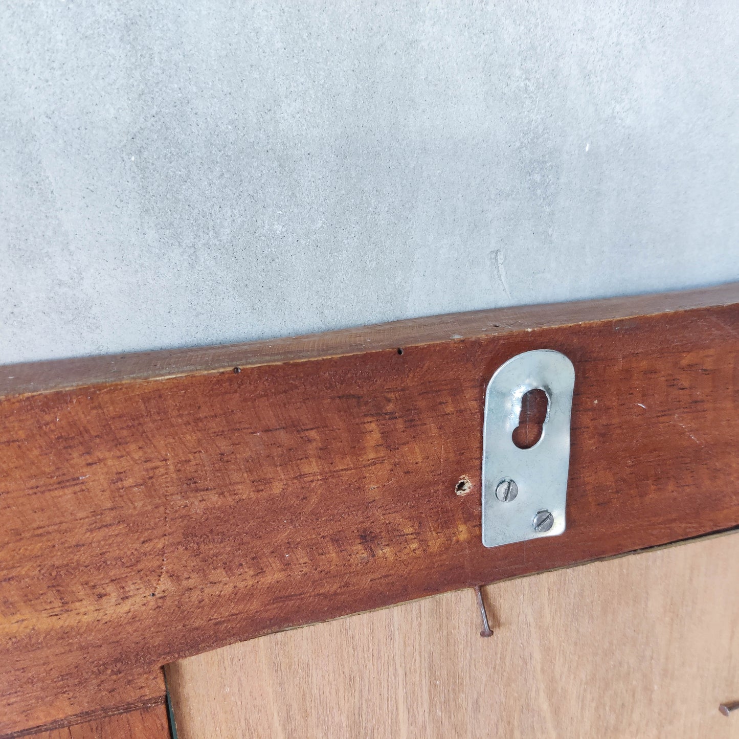 Vintage chunky solid hand carved hardwood wood spiral swirl sculptural mirror