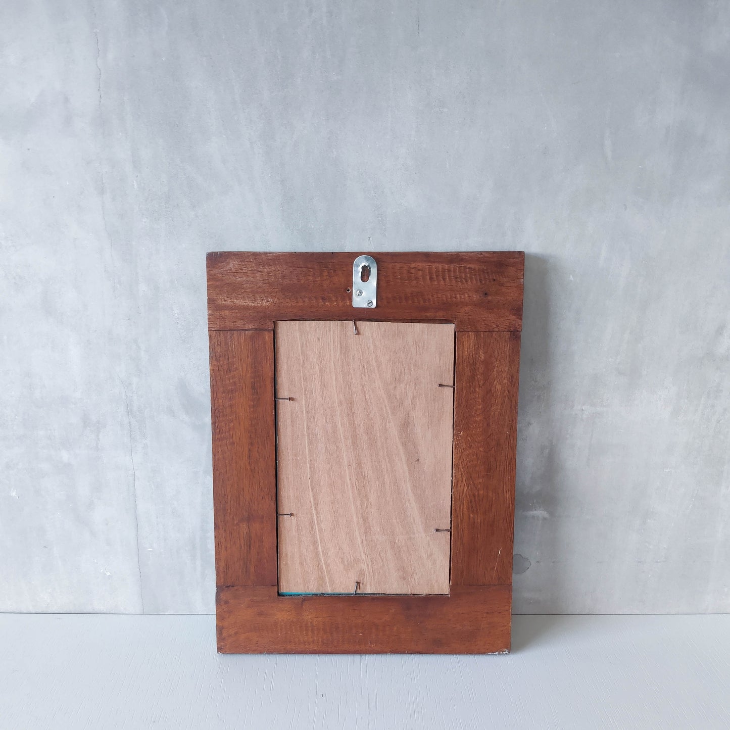 Vintage chunky solid hand carved hardwood wood spiral swirl sculptural mirror