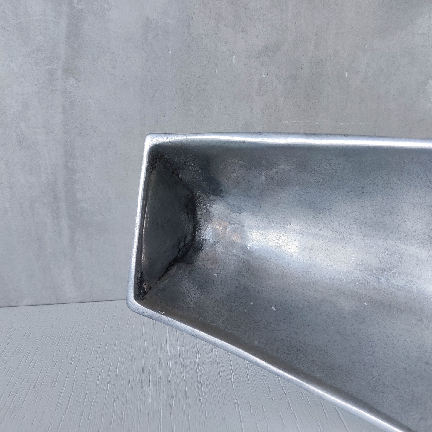 1990s cast aluminium sculptural large footed bowl centrepiece