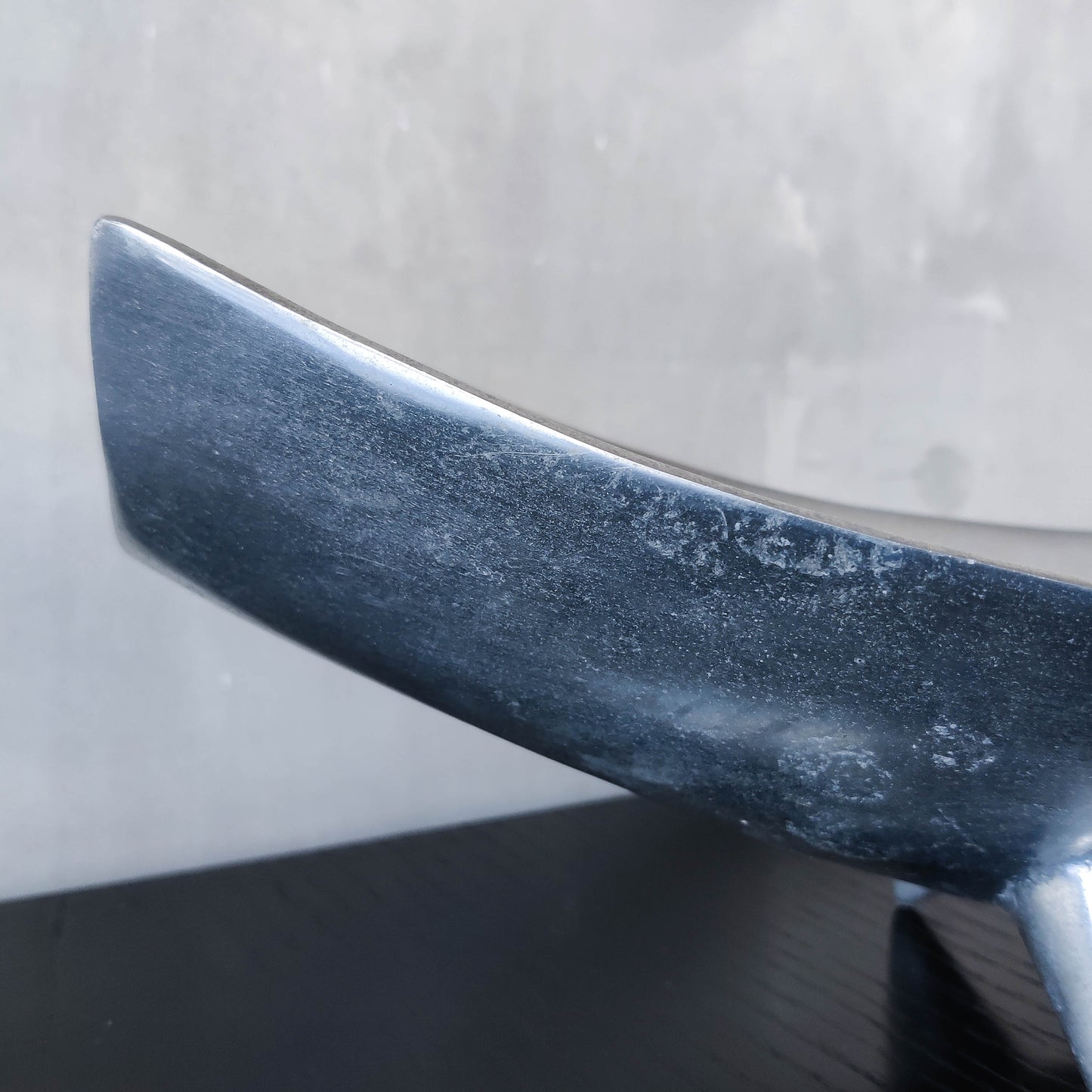 1990s cast aluminium sculptural large footed bowl centrepiece