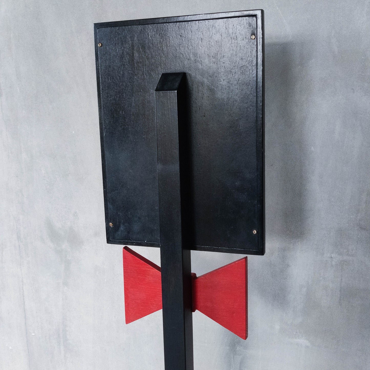 Handmade 1980s whimsical bow tie tabletop wooden painted mirror