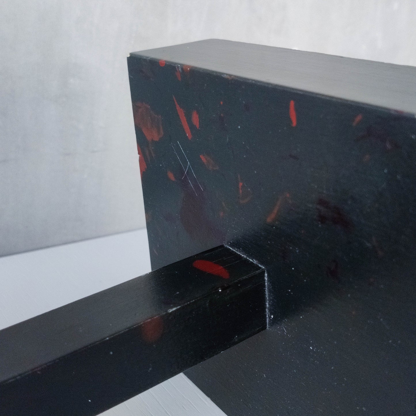 Handmade 1980s whimsical bow tie tabletop wooden painted mirror