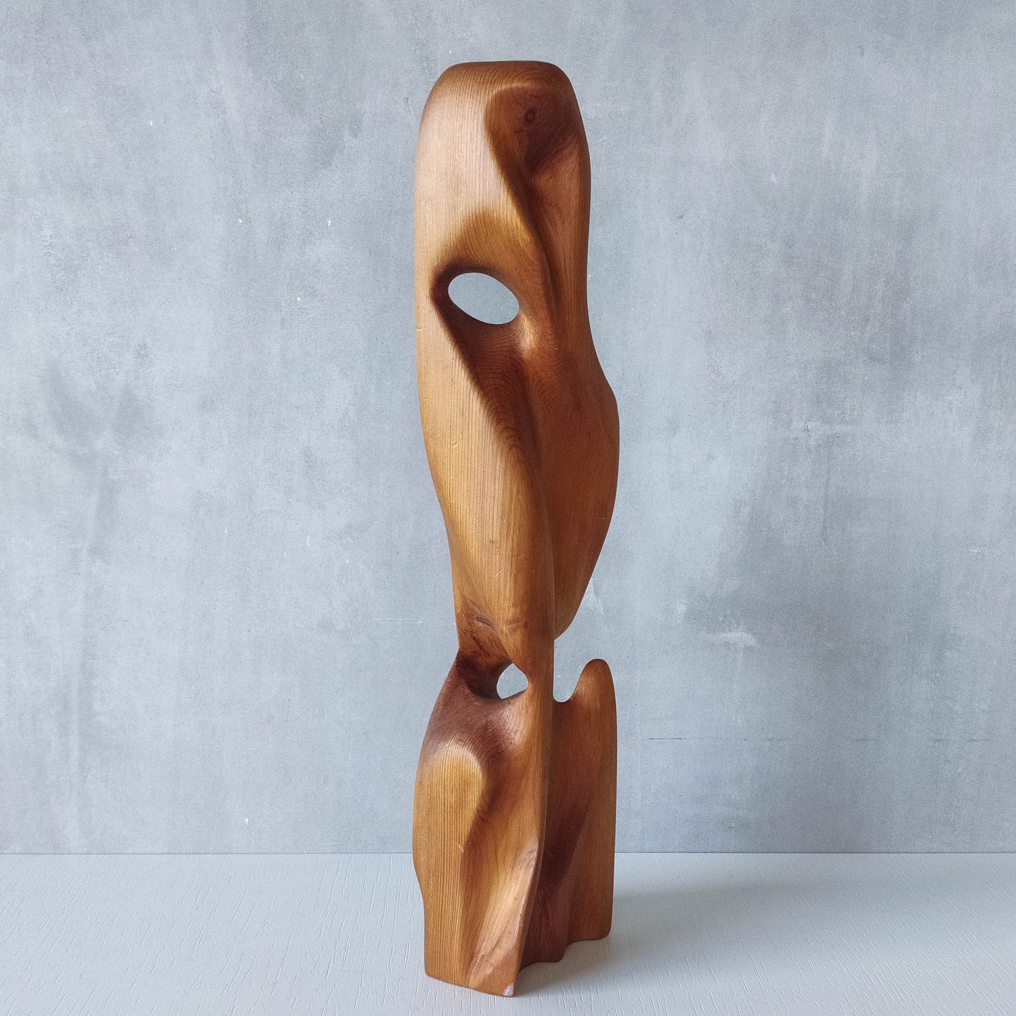 Vintage carved wood organic abstract totem form sculpture