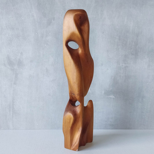 Vintage carved wood organic abstract totem form sculpture