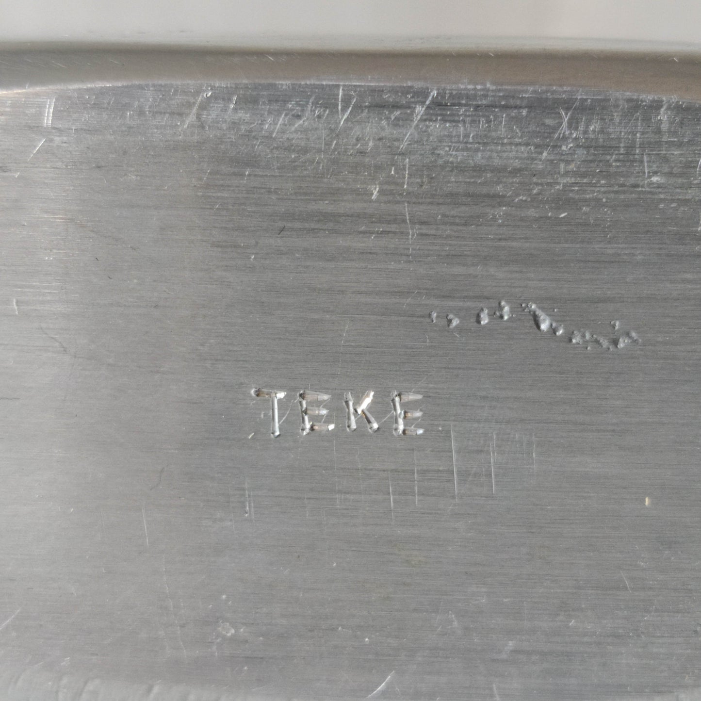 Vintage 1990s cast aluminium curved C shaped sculptural vase signed