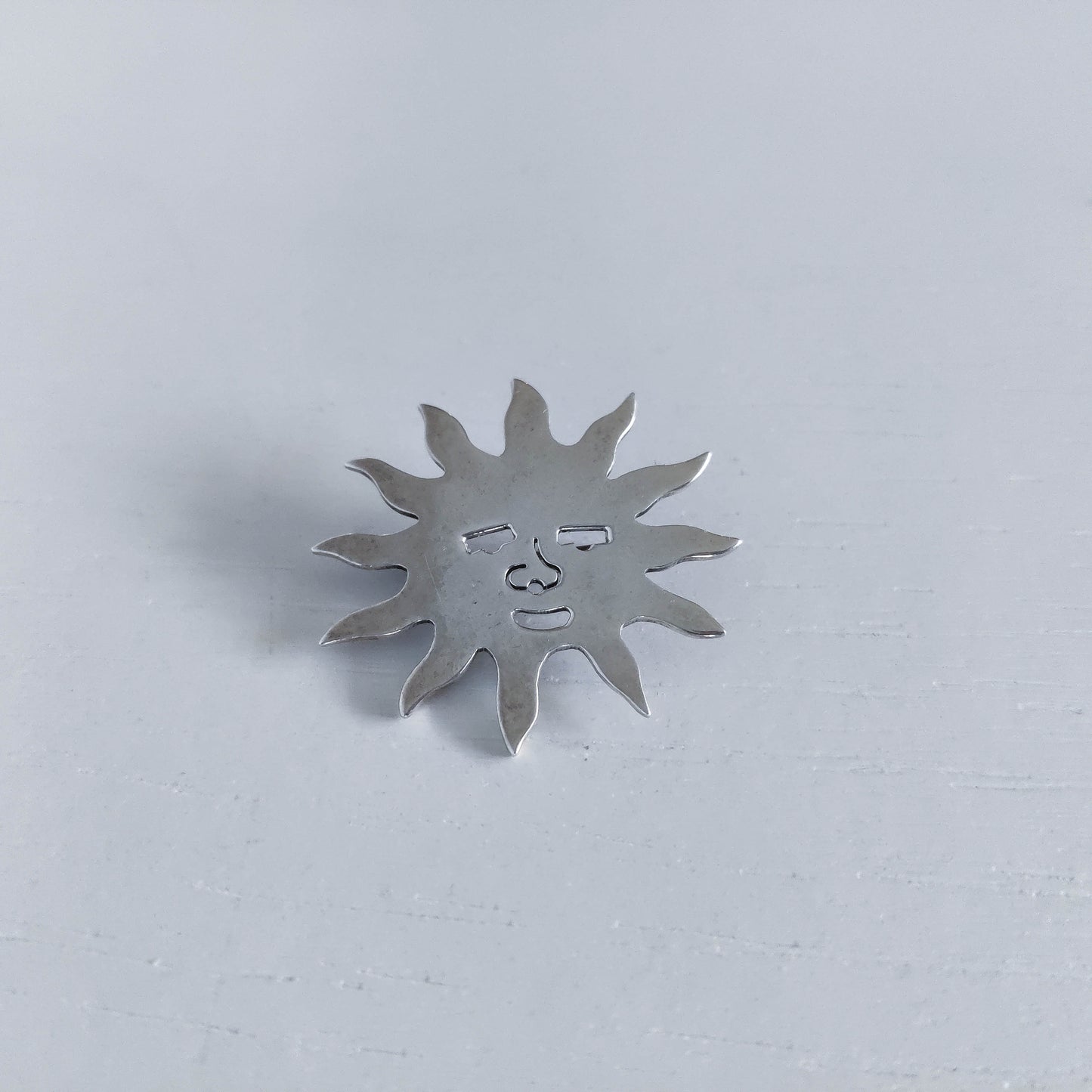 Vintage Taxco Mexico sterling silver sun face brooch