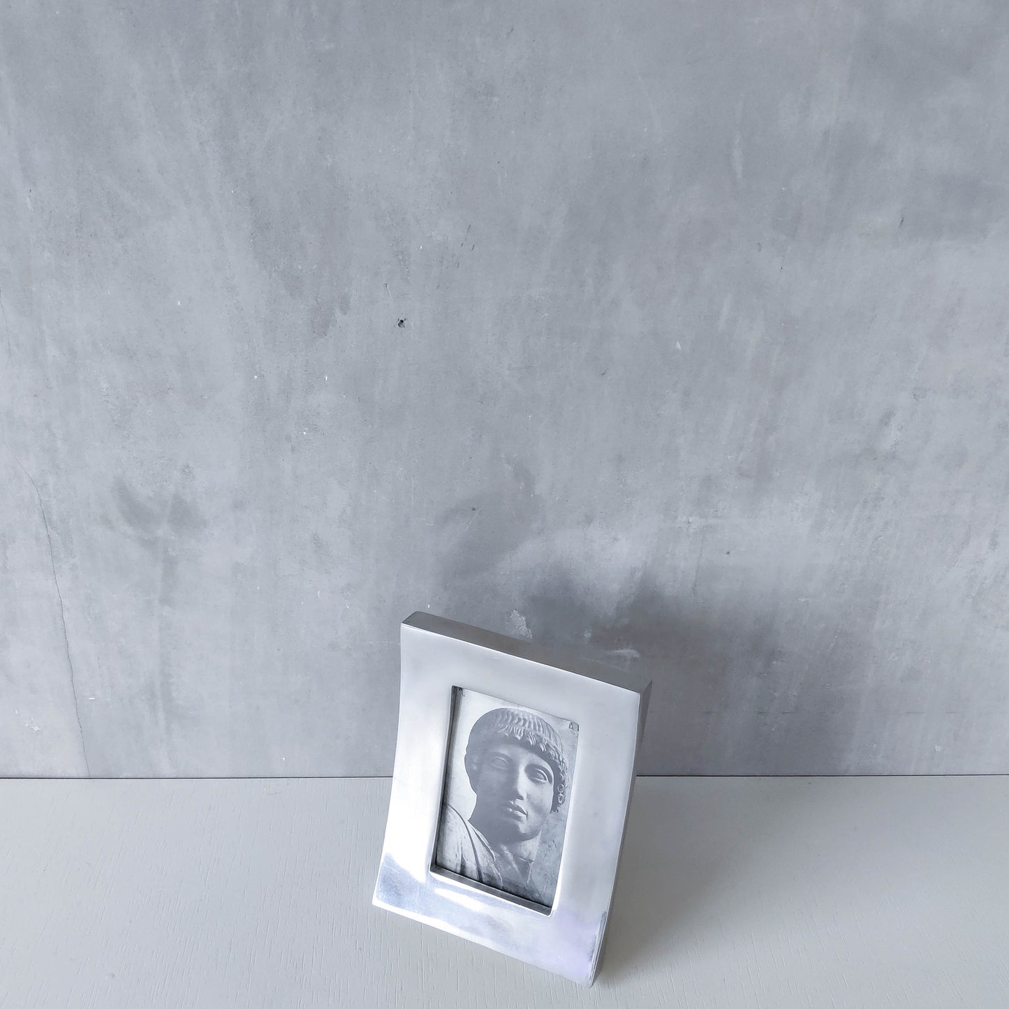 Vintage 00s cast aluminium curved chunky picture photo frame