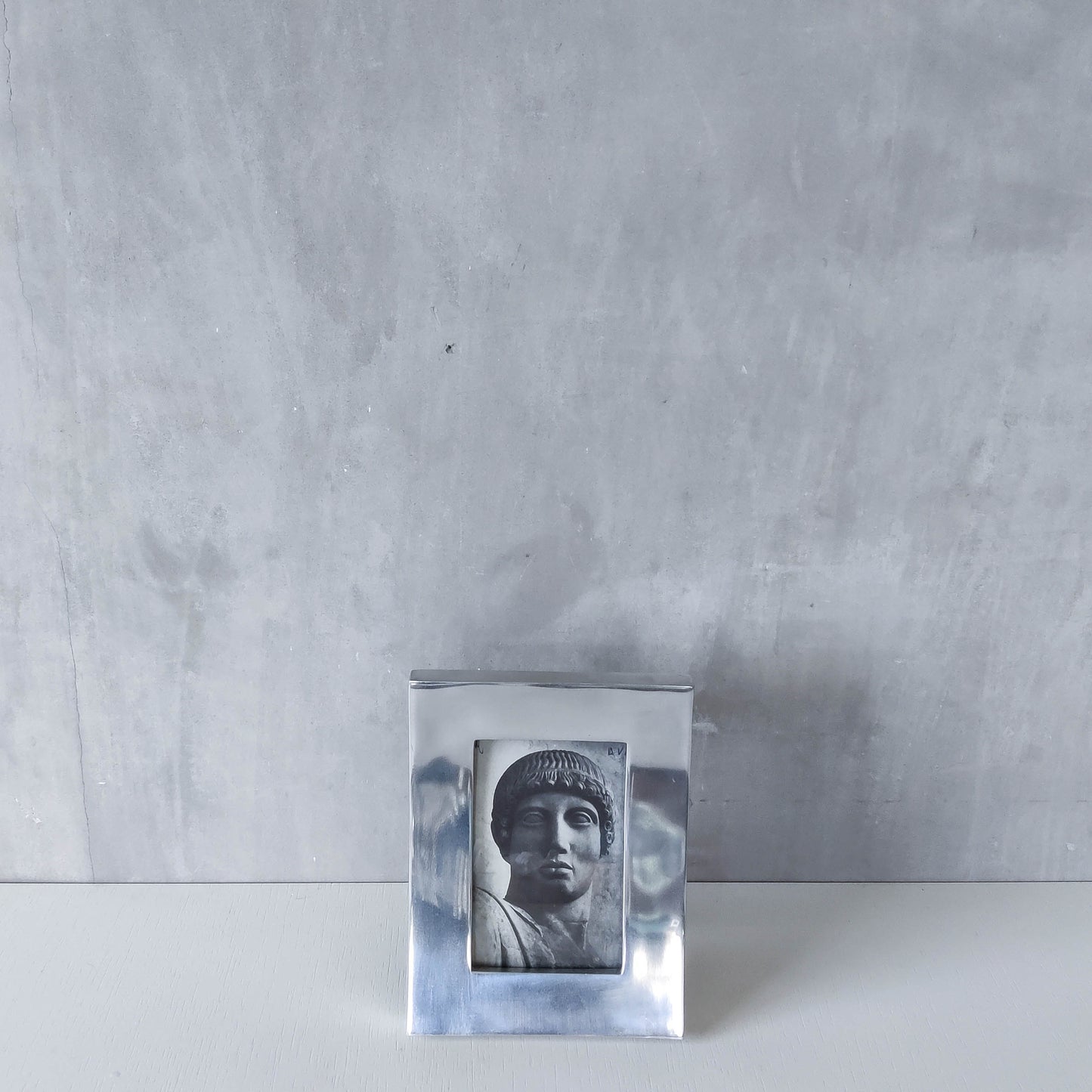 Vintage 00s cast aluminium curved chunky picture photo frame