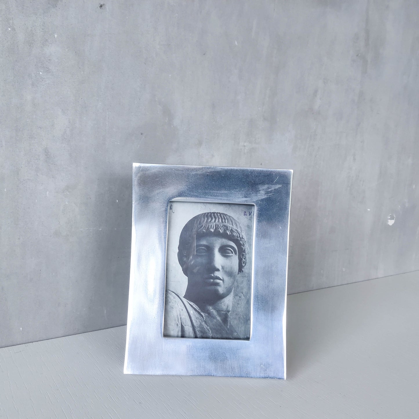 Vintage 00s cast aluminium curved chunky picture photo frame