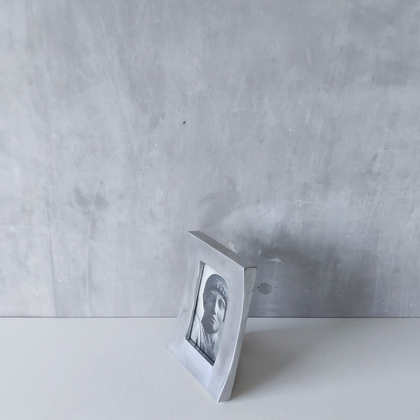 Vintage 00s cast aluminium curved chunky picture photo frame