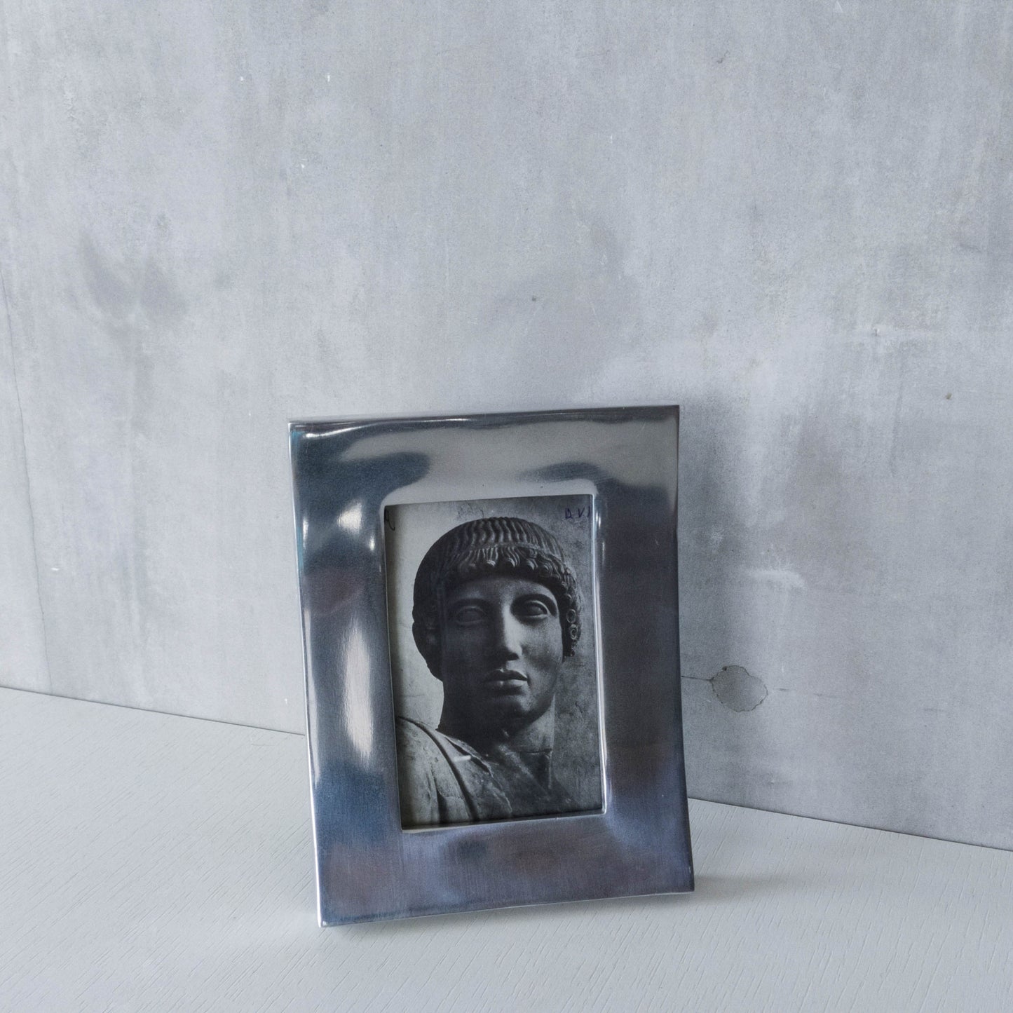 Vintage 00s cast aluminium curved chunky picture photo frame