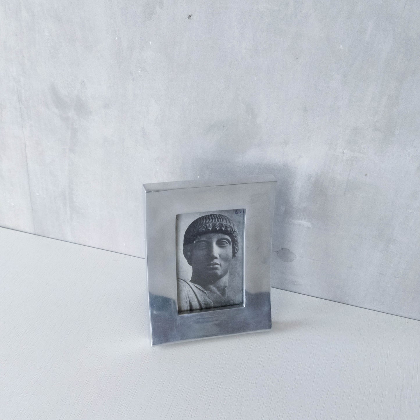 Vintage 00s cast aluminium curved chunky picture photo frame