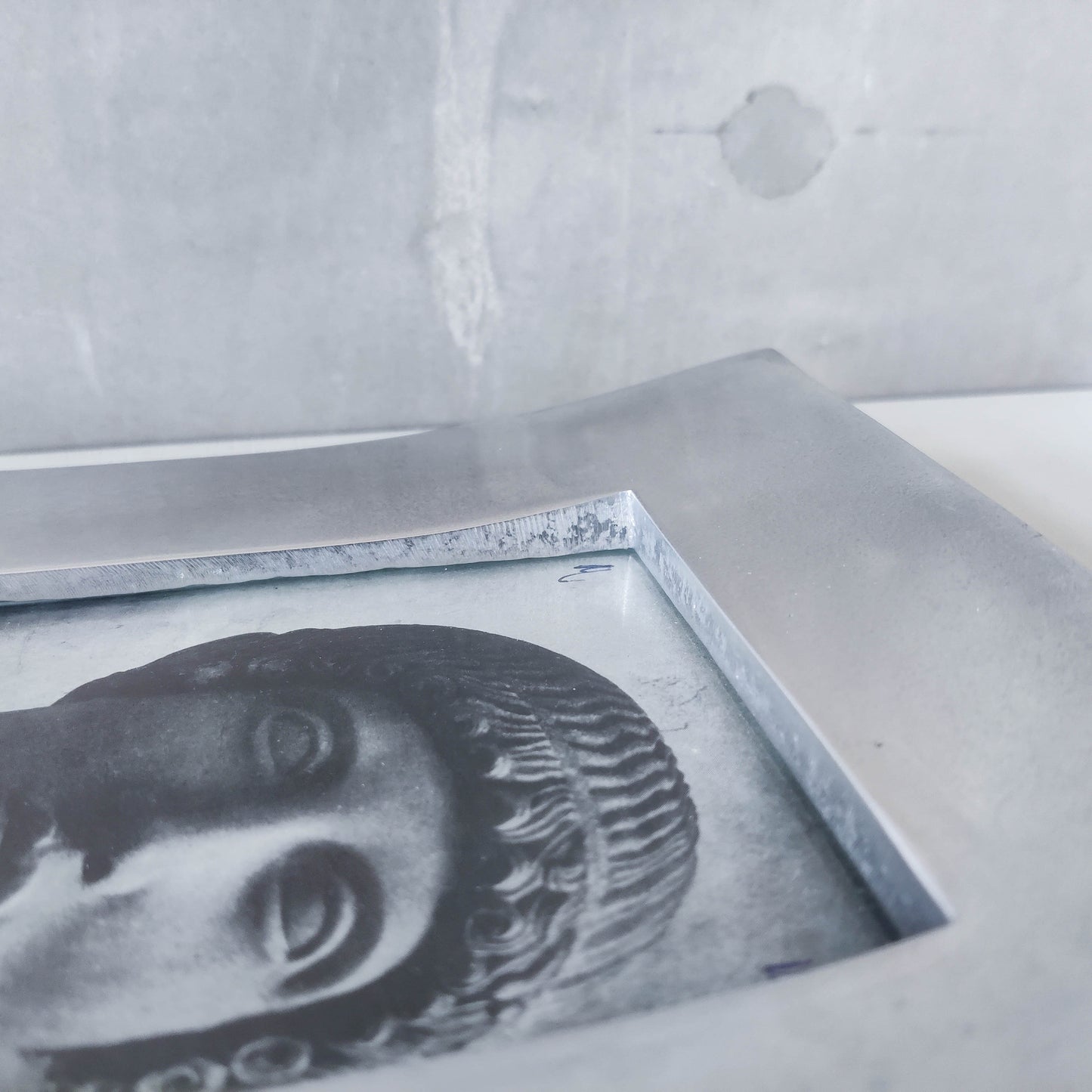 Vintage 00s cast aluminium curved chunky picture photo frame