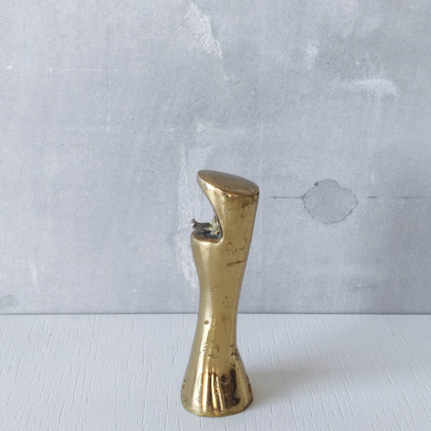 David Marshall brutalist hand cast brass sculptural chunky bottle opener 1980s