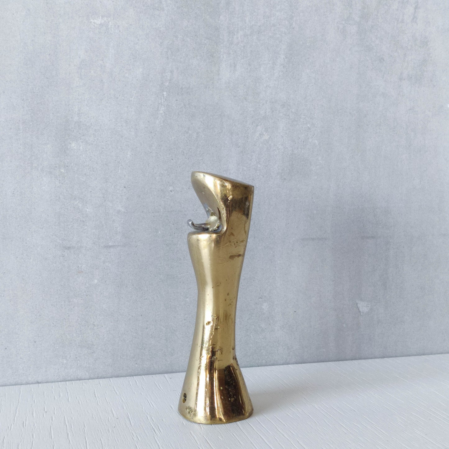 David Marshall brutalist hand cast brass sculptural chunky bottle opener 1980s