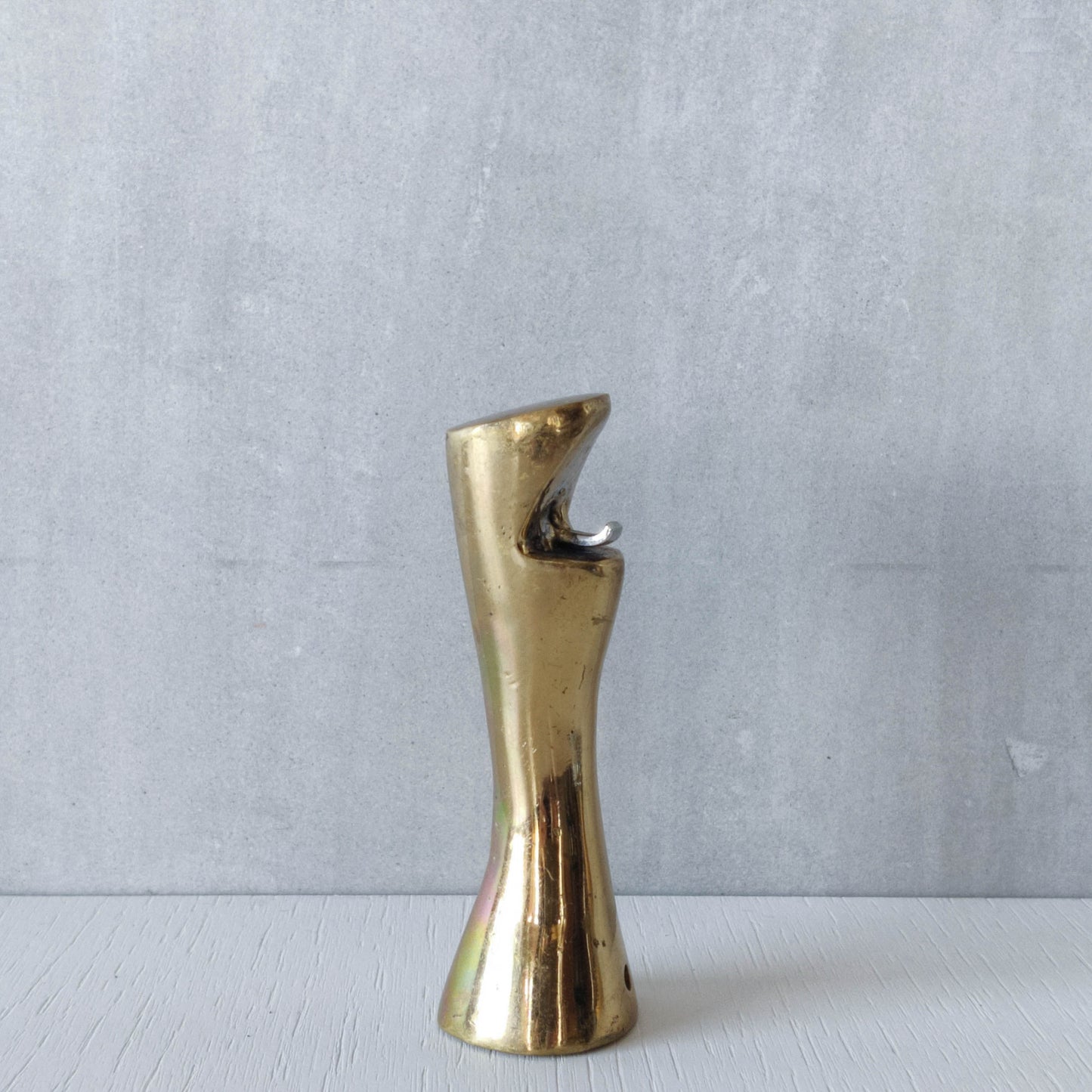 David Marshall brutalist hand cast brass sculptural chunky bottle opener 1980s