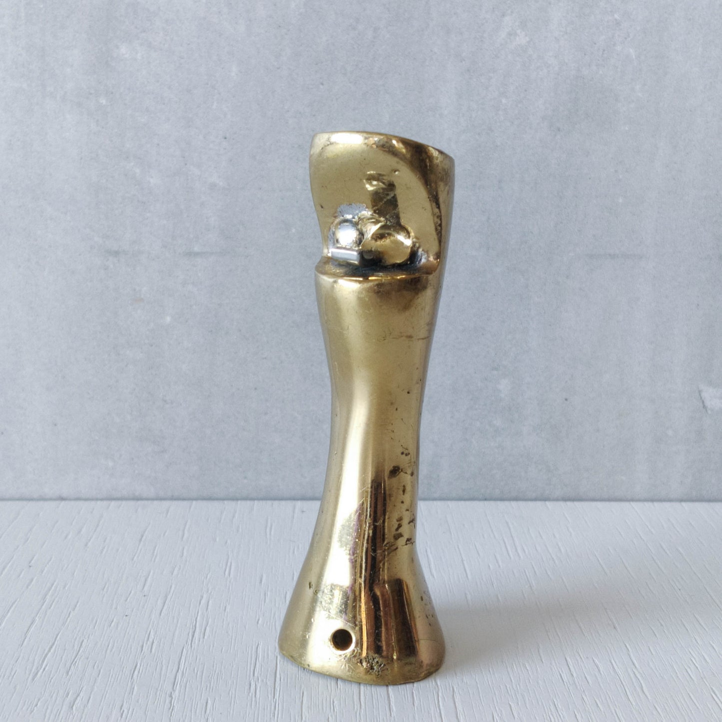 David Marshall brutalist hand cast brass sculptural chunky bottle opener 1980s